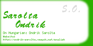 sarolta ondrik business card